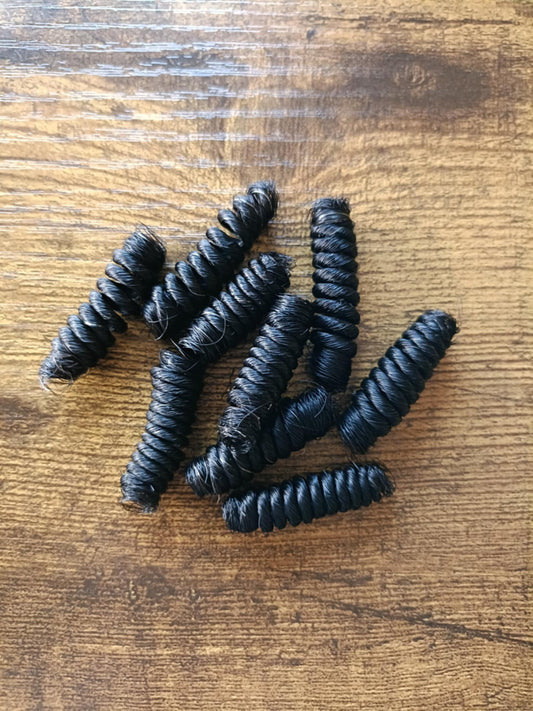 Dark Brown Permanently coil curled human hair-20 gram