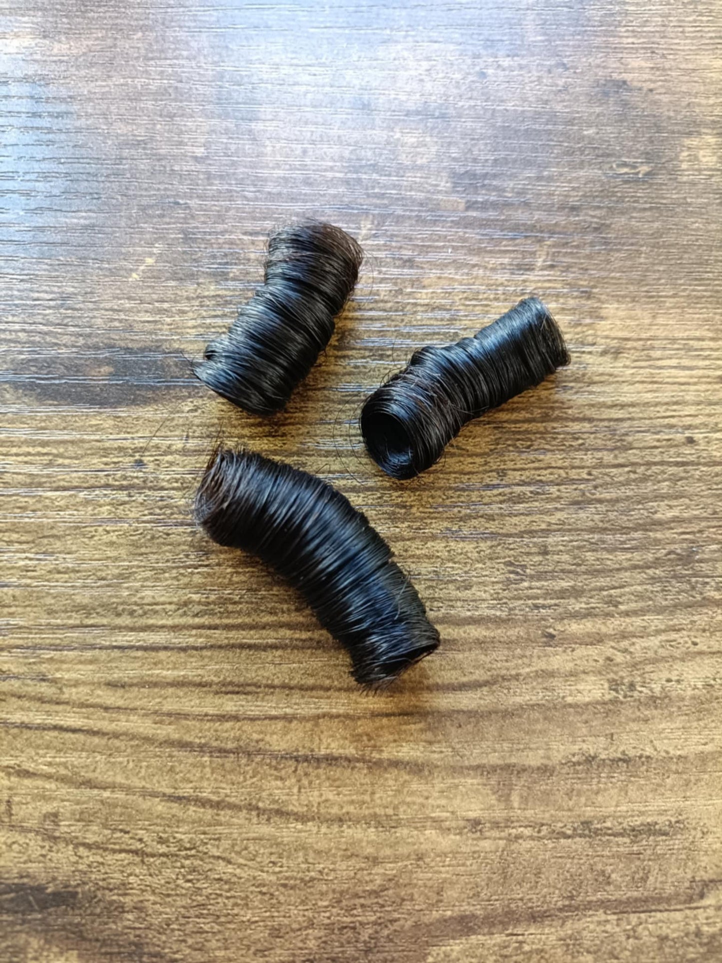 Natural Black permanently curled human hair-20 grams