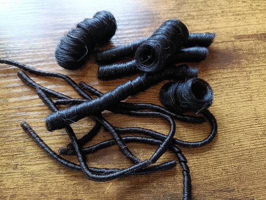 Natural Black permanenetly curled yak-20 grams
