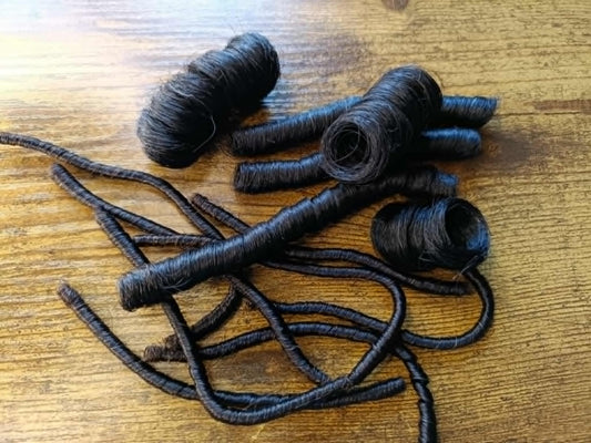 Dark Brown Permanently curled Human hair-20 grams