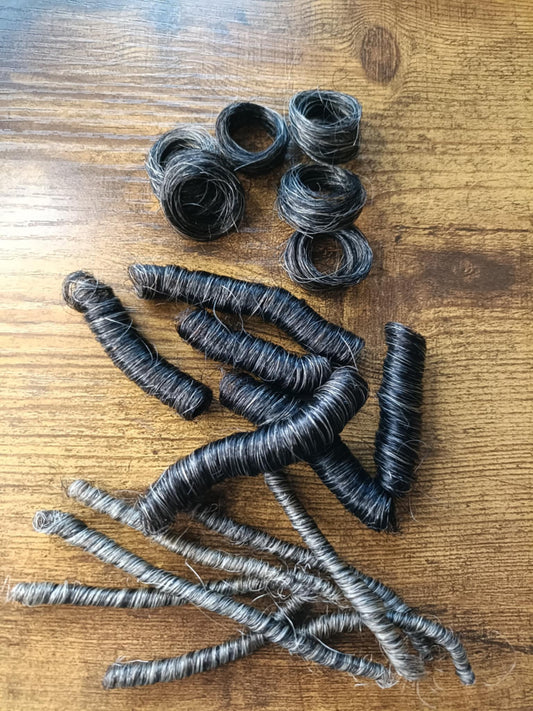 Natural Grey permanently curled yak